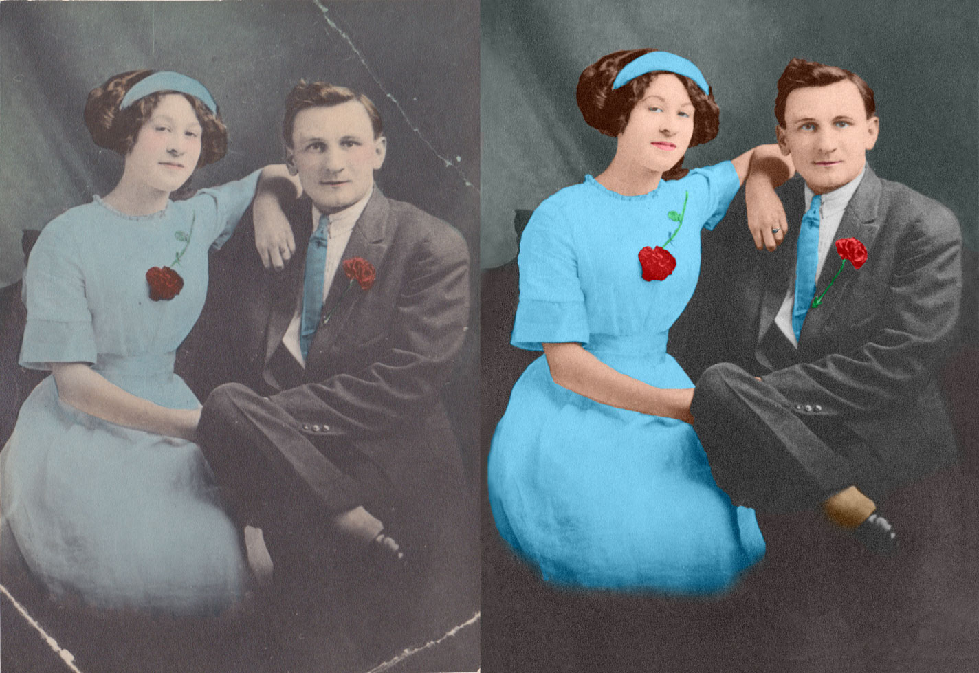 great grandparents before and after image